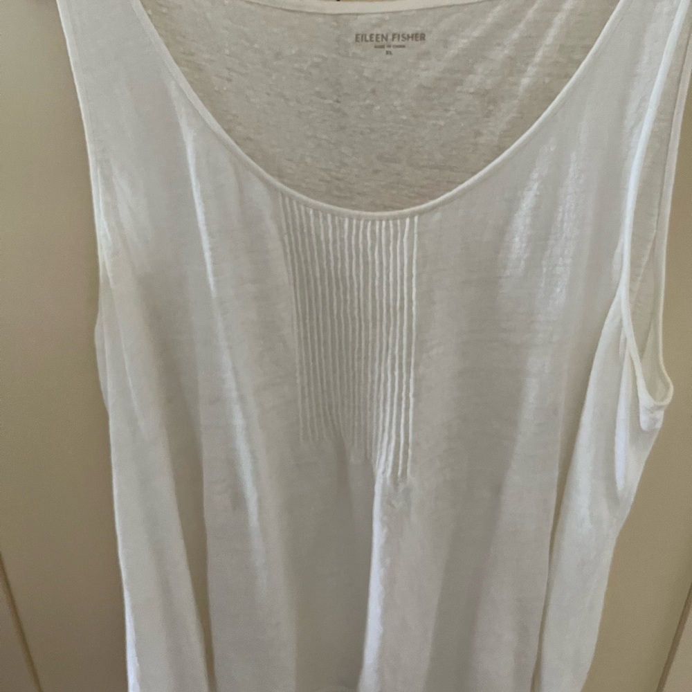 Eileen Fisher Women's 100% Linen Tank Top Size Extra Large XL off-White